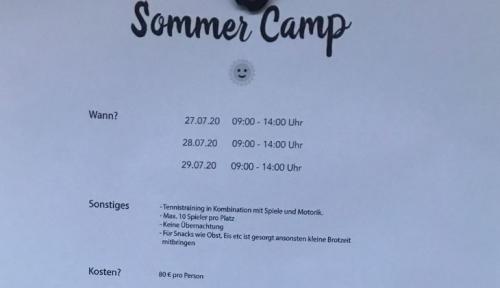 Tenniscamp Sommer 2020